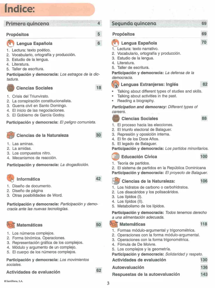 Índice del Módulo 3 Prepara de 4to de Bachillerato