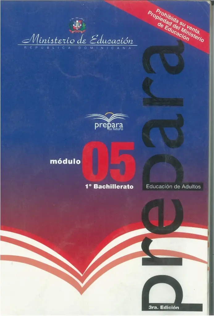 Módulo 5 - 1° Bachillerato (Prepara) PDF 2 Portada del Módulo 5 de 1ro de Bachillerato del programa Prepara del MINERD