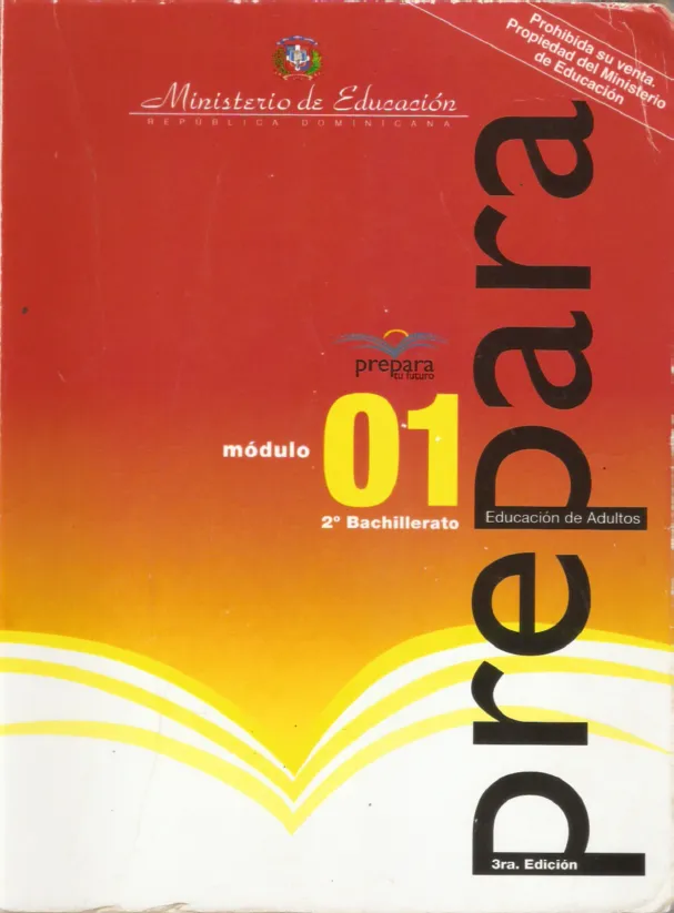 Módulo 1 - 2° Bachillerato (Prepara) PDF 2 Portada del Módulo 1 de 2do de Bachillerato del programa Prepara del MINERD