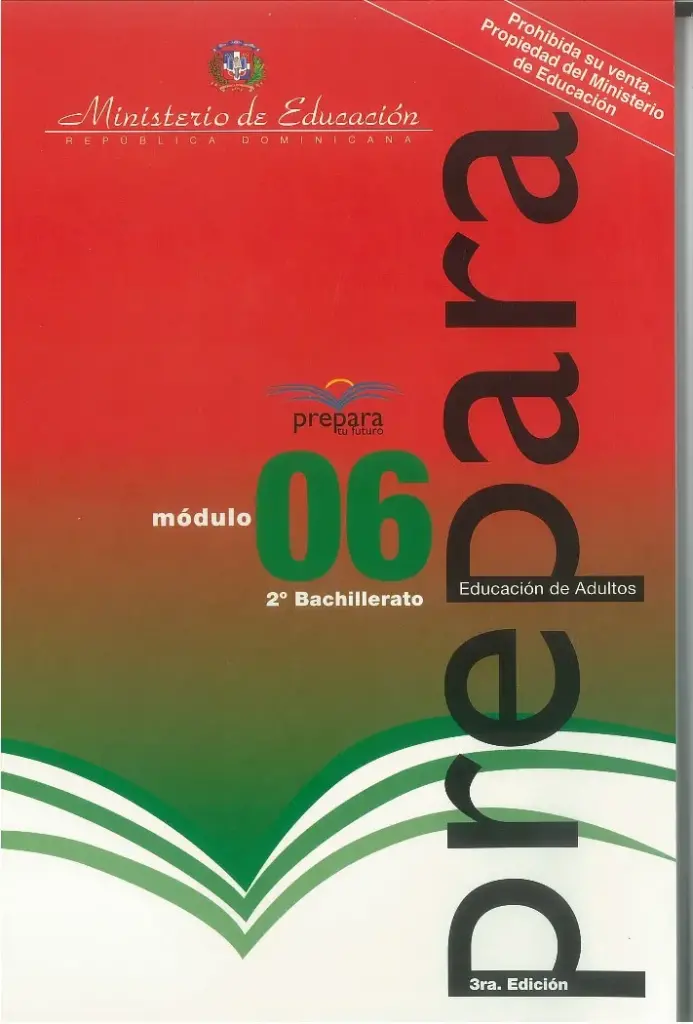 Módulo 6 - 2° Bachillerato (Prepara) PDF 2 Portada del Módulo 6 de 2do de Bachillerato del programa Prepara del MINERD